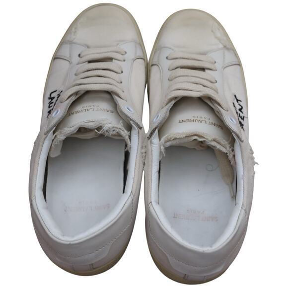 Saint Laurent Court Classic SL/06 Signature Canvas And Leather Sneakers Size 40 - Picture 7 of 13